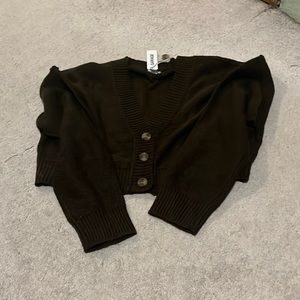 Garage Brown Cropped Cardigan